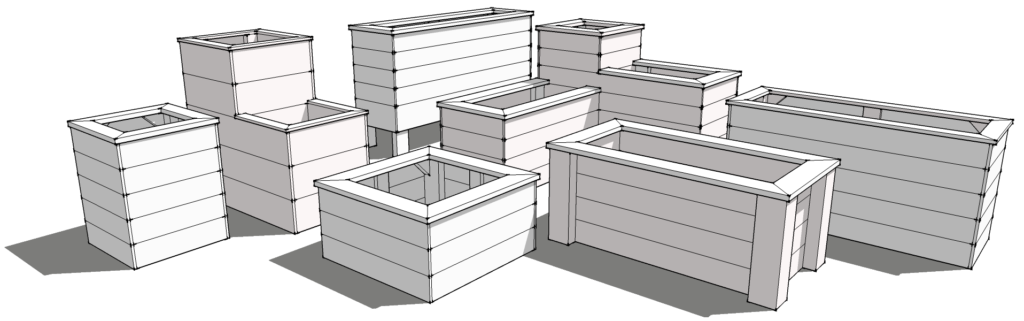 3D planter box and raised garden bed design process